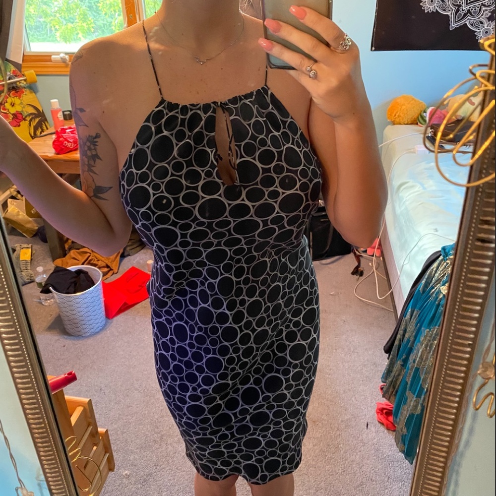 The Limited - Black and silver circle dress